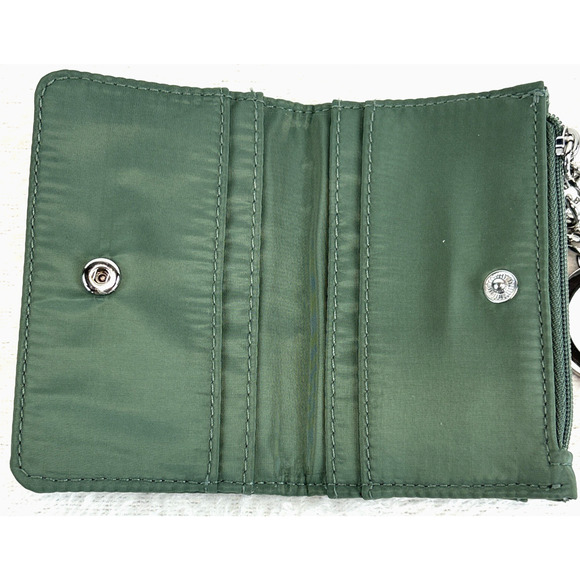 PINK Women's Credit Card Polyester Wallet Catskills Mountains Green NEW W/ TAGS - Picture 4 of 6